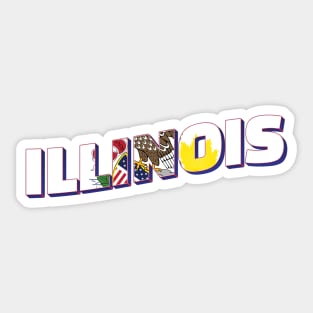 Illinois vintage style retro souvenir Sticker